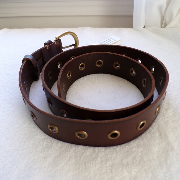 Frye Genuine Leather Grommet Belt, Western Bronze Unisex Adjustable Comfortable main image 4
